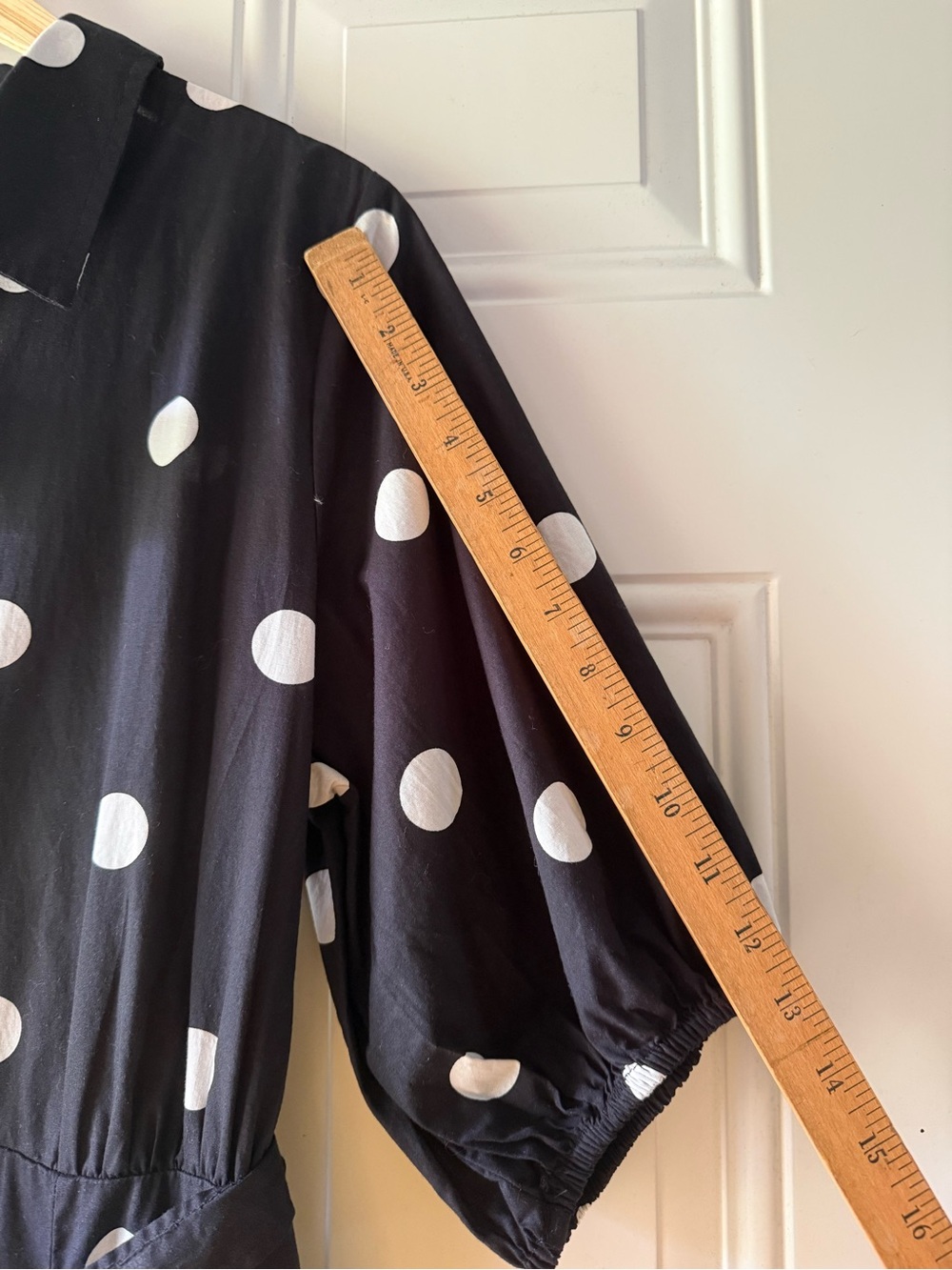 A new day lightweight cotton black and white polka dot midi dress XL - Picture 4 of 7